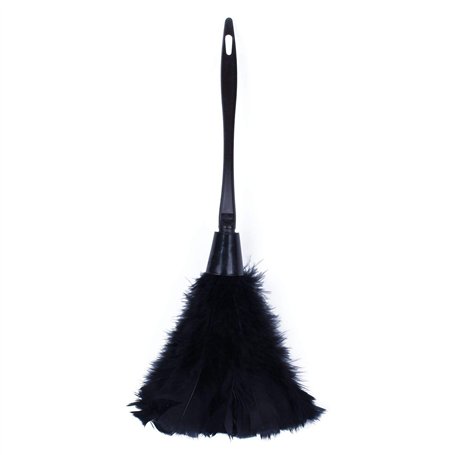Geieold 1 Pc Plumeau De Dinde À La Mode avec Poignée en Plastique Noir Outil De Nettoyage (Noir) 35Cm