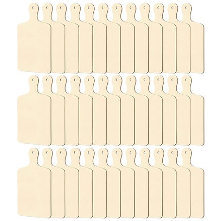Yeruvce Lot de 36 mini planches à découper en bois brut avec poignée pour charcuterie