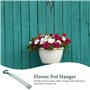 PPbreken Lot de 5 chaînes suspendues en plastique pour pots de fleurs, crochet suspendu rotatif à 360°, support de pot de fleurs