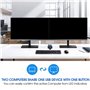 JIVIMOCO Sélecteur de commutateur USB 3.0 Commutateur KVM 5 Gbps 2 en 1 Sortie Commutateur USB 3.0 Compartiment Bidirectionnel p