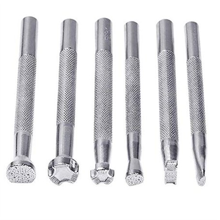 YEHEI 6 PièCes SéRies en Cuir Estampage Outils en Cuir de Travail Selle Faire des Timbres Ensemble SpéCial Forme Timbre PoinçOn