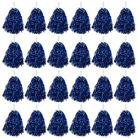 ivamulie Lot de 24 pompons de pom-pom girl - En métal brillant - Avec poignée en plastique robuste - Jolis pompons de pom-pom gi