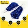 ivamulie Lot de 24 pompons de pom-pom girl - En métal brillant - Avec poignée en plastique robuste - Jolis pompons de pom-pom gi