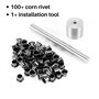 Hopbucan Rivets avec Œillets K-Sheath de 100 Pièces Outils de Correction pour Installation Accessoires de Rechange 7,5 mm Gaine 