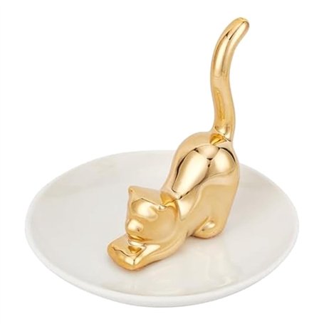 Wernfale Porte-Bague de Posture de Chat Doré