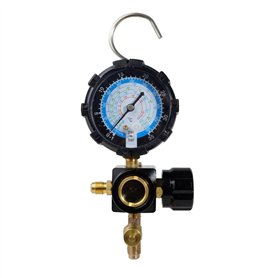 EXMDLLY Manomètre Côté Bas R410A R22 R404A Jauge à Collecteur avec Vanne de Commande pour le Chargement de Réfrigérant de Climat