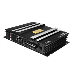 Aisuoka Amplificateur de Voiture en Alliage D'Aluminium Noir Haute Puissance C-236 3800W 2 Canaux pour Caisson de Basses de Voit
