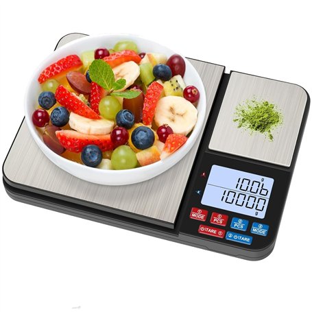 Wisboey Balance de Cuisine Double Plateforme Balance Alimentaire Haute Précision avec Écran LCD 1 PC
