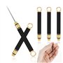 Comphic 3 Cure-Dents Portables en Titane, Cure-Dents en Métal avec Support Protecteur, Mini Cure-Dents en Acier Inoxydable, Noir
