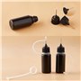 ivamulie Lot de 10 flacons applicateurs avec pointe de précision, bouteilles en plastique noir avec aiguille en métal, flacons a