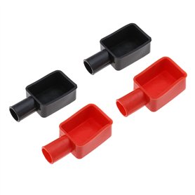 eMagTech 2 Paires Couvercles de Bornes de Batterie Protecteur Flexible Isolant Capuchons de Bornes Positifs et Négatifs Couvercl