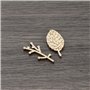 SG Store 200pcs Embellissements en Bois Copeaux de Bois Décoratifs Écureuil Champignon Feuille Hérisson Gland Brindille Formes T