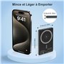 YISH Batterie Externe Mag-Safe Powerbank: 5000mAh Power Bank 9MM Slim Portable Chargeur sans Fil Batterie Induction avec Rapide 