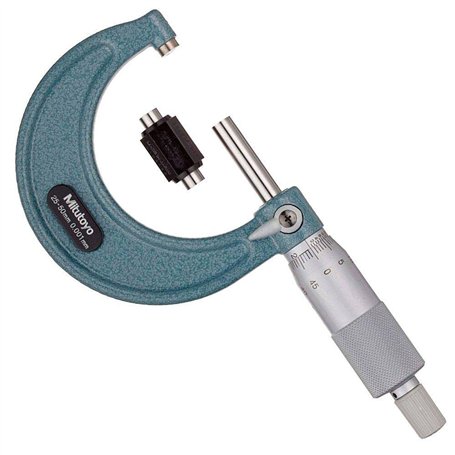 Mitutoyo 103-130 Micromètre extérieur économique 25 mm-50 mm avec graduation de 0