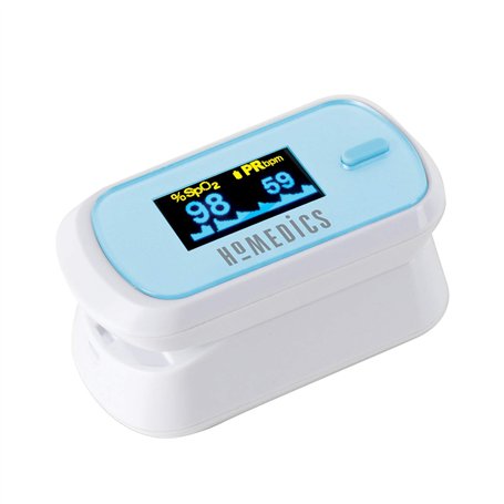 Homedics Oxymètre de pouls professionnel - Mesure le niveau d’oxygène dans le sang au bout du doigt – Portable et Ecran facile à