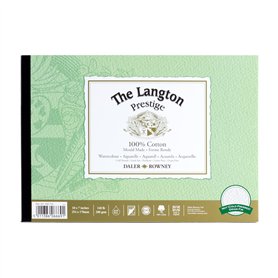 Daler-Rowney The Langton Prestige Bloc de papier aquarelle et gouache pressé à froid 300 g/m² Blanc naturel 25