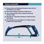 Eclipse Professional Tools EPH300 Scie à métaux (12") - Scie à main ergonomique à prise en main confortable - Mécanisme de chang