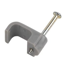 Merriway BH04896 Lot de 50 Pinces à câble Plat Gris Double et Terre 1