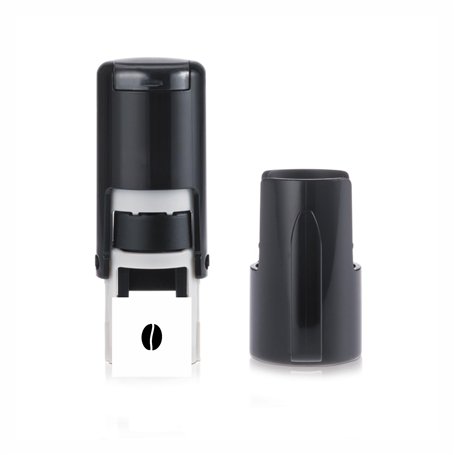 Tampon Grain de Café - Loyalty Card Stamper - Auto-encreur Encre Noire - Environ 11mm