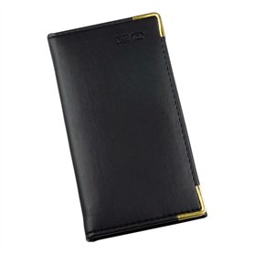 Esposti Carnet d'adresses fin | Couverture rembourrée en cuir PU italien | Carnet d'adresses de poche | Coins de protection doré