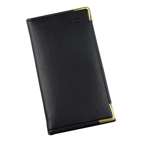 Esposti Carnet d'adresses fin | Couverture rembourrée en cuir PU italien | Carnet d'adresses de poche | Coins de protection doré