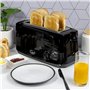 Quest Grille-pain à fente longue, 4 tranches de Toastautomatique, Emplacements pour crumpets et bagels - 6 réglages - Réchauffer
