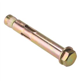 ForgeFix Ancrages à manchon - Boulons hexagonaux | M10 x 97 mm | Zinc jaune passivé | Sac 10