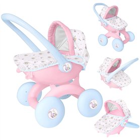 HTI Toys & Games BabyBoo 4 en 1 Mon Premier Landau | Poussette Poussette Poussette pour Enfants Idéal pour Filles et Garçons de