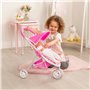 Dolly Tots Poussette de poupée rose à pois | Jouet de poussette de poupée | Poussette pliable avec capote réglable, roues pivota