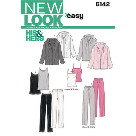 New Look NL6142 Patron de Couture Vêtements de Sport 22 x 15 cm