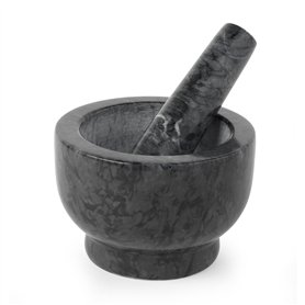 Salter BW11852EU7 pilon et mortier de marbre – herbes et épices de mouture à la main pour pesto