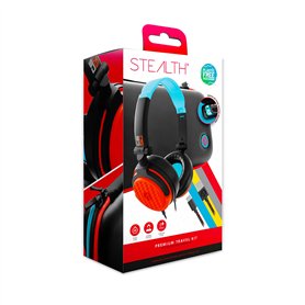 Kit d'accessoires de voyage STEALTH Premium pour Nintendo Switch et Switch Lite - Bleu et Rouge