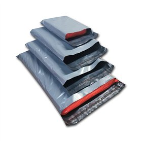 Lot de 100 sacs postaux en plastique gris mélangé RealPack