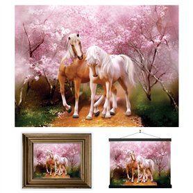 3D LiveLife Affiche murales lenticulaires Amour de Printemps de Deluxebase. Poster Cheval 3D sans cadre. Décoration murale parfa
