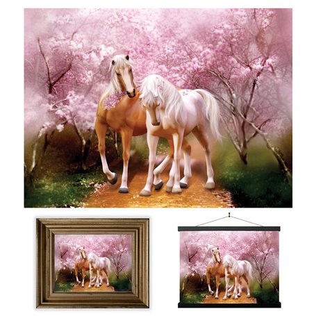 3D LiveLife Affiche murales lenticulaires Amour de Printemps de Deluxebase. Poster Cheval 3D sans cadre. Décoration murale parfa