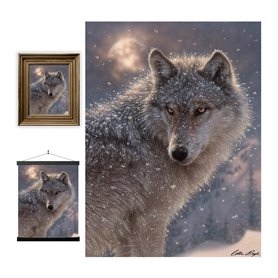 3D LiveLife Affiche murales lenticulaires Loup solitaire de Deluxebase. Poster Animal 3D sans cadre. Décoration murale parfaite.