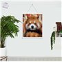 3D LiveLife Affiche Murales Lenticulaires Bébé Panda Roux de Deluxebase. Poster de Lapin 3D sans Cadre. Décoration Murale Parfai