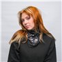 TRIXES Foulard de Tête Bandana Noir Double Face avec Crânes et Bordures à Damiers