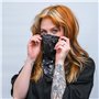 TRIXES Foulard de Tête Bandana Noir Double Face avec Crânes et Bordures à Damiers