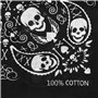 TRIXES Foulard de Tête Bandana Noir Double Face avec Crânes et Bordures à Damiers