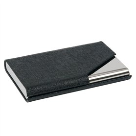 TRIXES Porte-Cartes de Visite Professionnel Noir avec Élégante Finition Simili Cuir