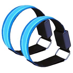 TRIXES Brassards LED réfléchissants 2 pièces - Fermeture Auto-agrippante - Câble de Chargement Inclus