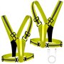 TRIXES Gilet Haute visibilité réglable Unisexe à LED - Harnais de sécurité réfléchissant - Jaune Fluo
