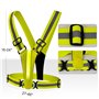 TRIXES Gilet Haute visibilité réglable Unisexe à LED - Harnais de sécurité réfléchissant - Jaune Fluo
