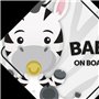 Panneau de voiture bébé zèbre à bord (bébé à bord) garçon ou fille thème animal non personnalisé