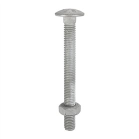 Timco - Boulons de carrosserie et écrous hexagonaux – Galvanisé à chaud (taille M10 x 75–50 pièces)