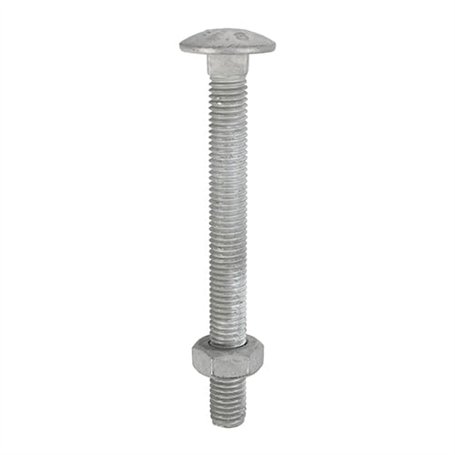 Timco - Boulons de carrosserie et écrous hexagonaux – Galvanisé à chaud (taille M10 x 75–50 pièces)