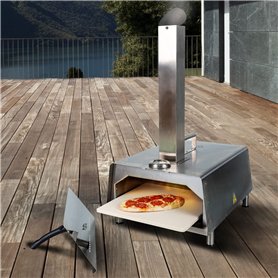 Four à pizza super rapide à granulés de bois - Machine à pizza portable en acier inoxydable - Fumoir à pizza pour jardin