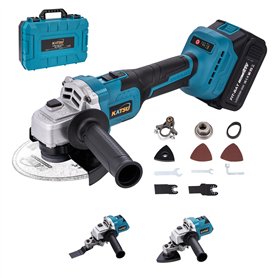 KATSU FIT-BAT 21V Meuleuse d'Angle sans Fil Brushless 115mm 125mm Moteur sans Balais avec 3