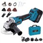 KATSU FIT-BAT 21V Meuleuse d'Angle sans Fil Brushless 115mm 125mm Moteur sans Balais avec 3,0Ah Batterie et Kits d'Accessoires M